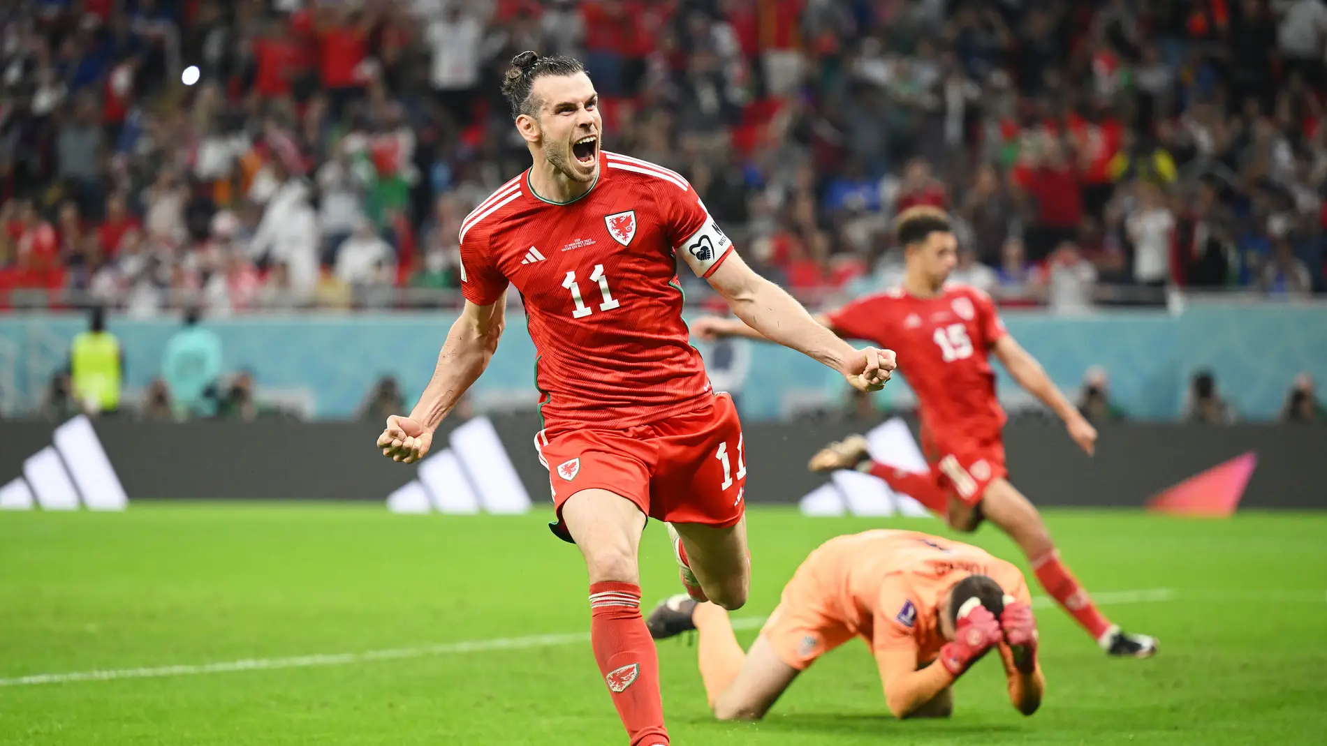 Bale celebra con rabia su empate ante EEUU