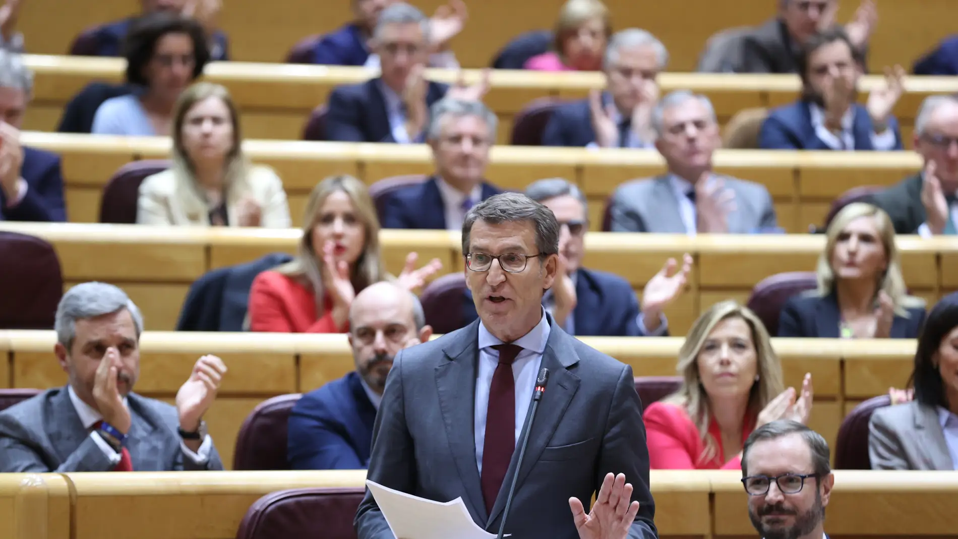 El líder del PP, Alberto Núñez Feijóo, interviene en el pleno del Senado en Madrid