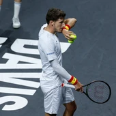 El español Pablo Carreño ante el croata Marin Cilic, durante el partido de cuartos de final de la Copa Davis El español Pablo Carreño ante el croata Marin Cilic, durante el partido de cuartos de final de la Copa Davis