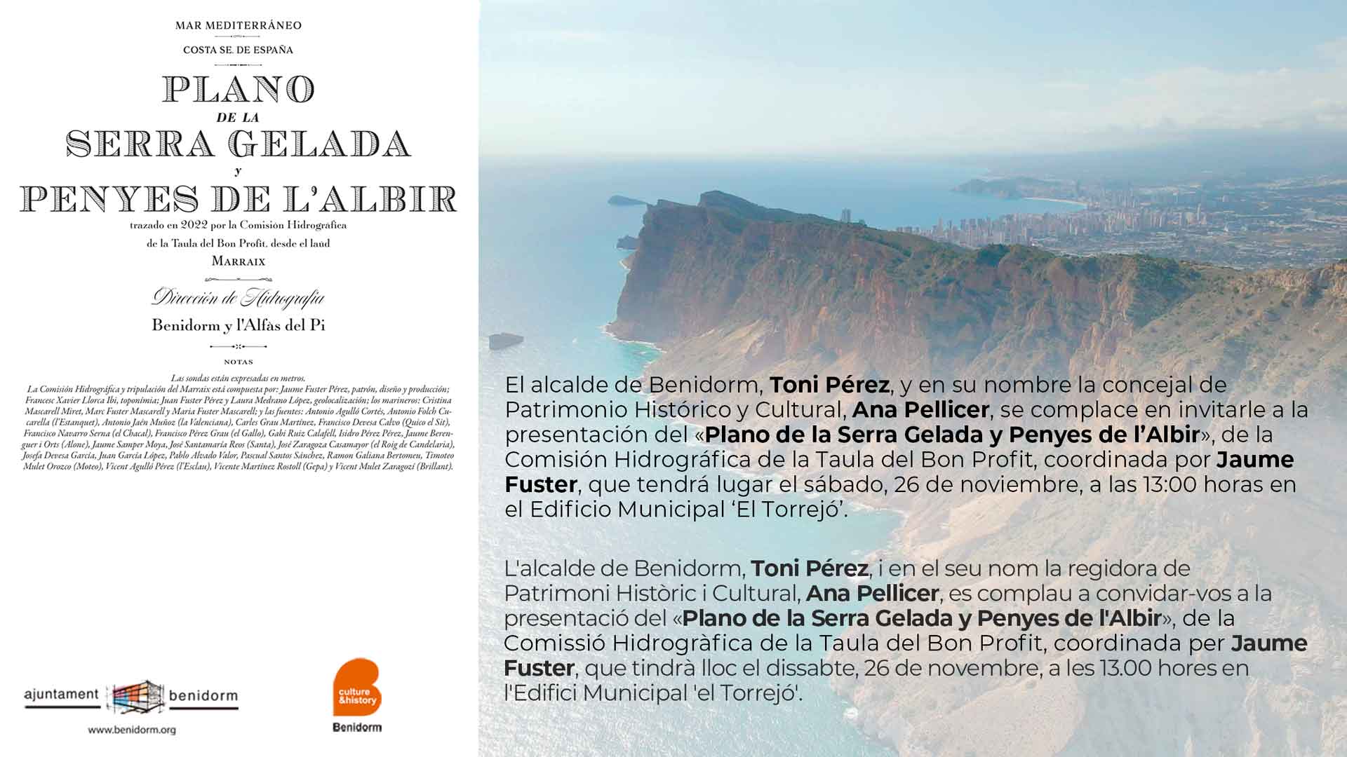 Benidorm edita un plano que localiza más de 220 nombres y enclaves de su bahía Benidorm edita un plano que localiza más de 220 nombres y enclaves de su bahía