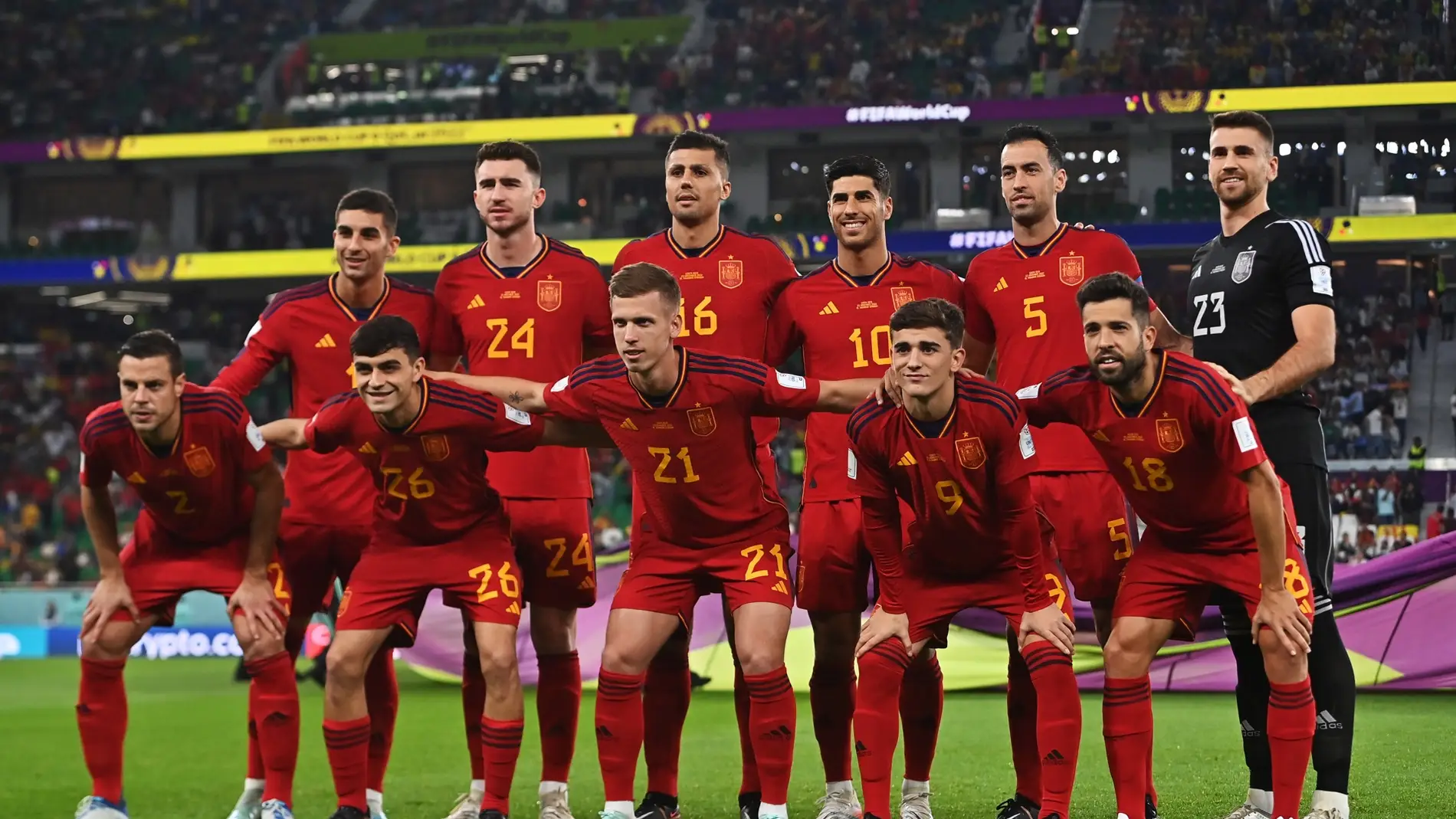 Los once titulares en el debut de España en el Mundial de Qatar 2022.