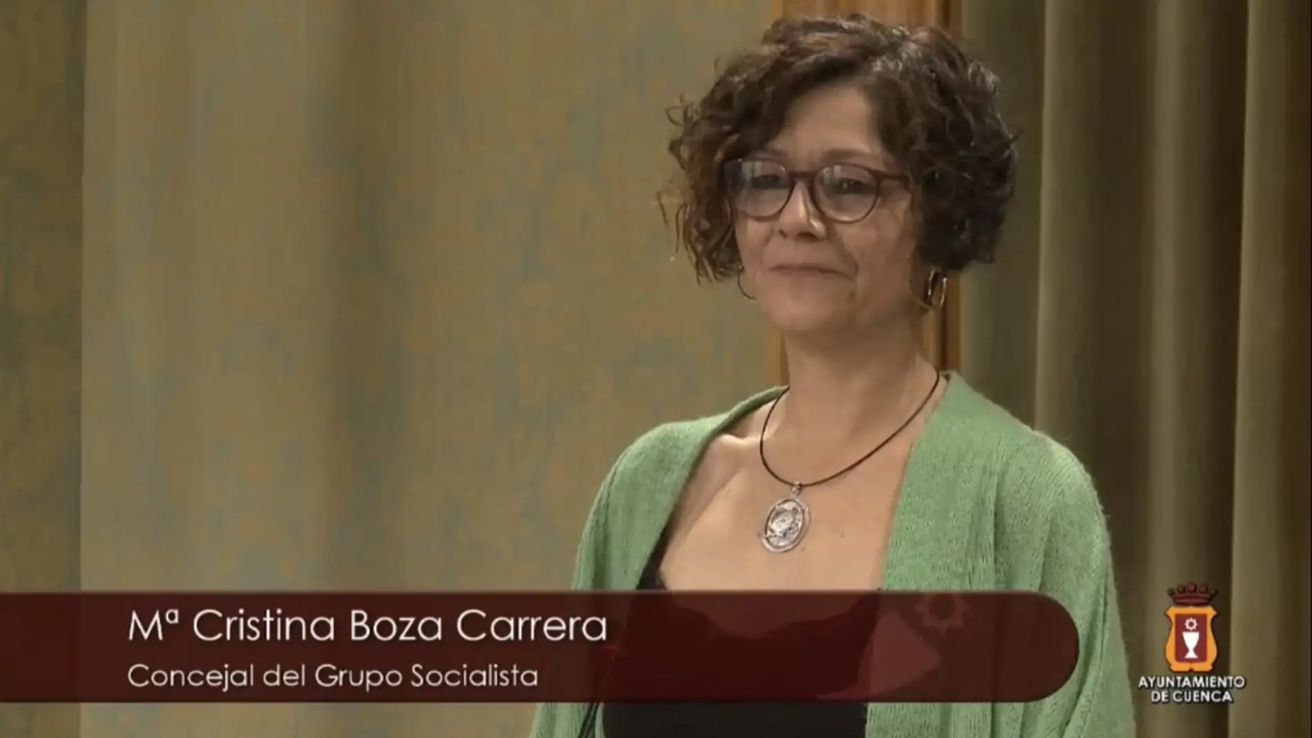 María Cristina Boza durante su toma de posesión en el pleno del Ayuntamiento de Cuenca