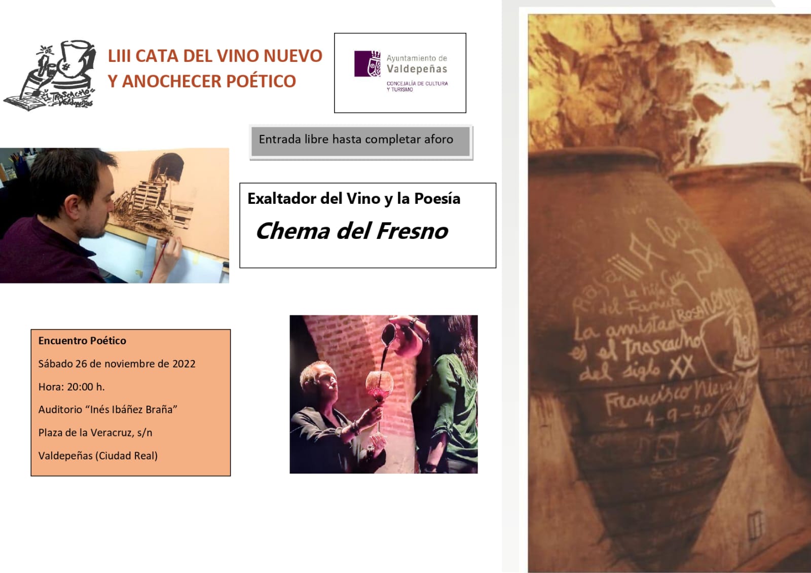 Cata del Vino Nuevo y Anochecer Poético del G.A.L. El Trascacho Cata del Vino Nuevo y Anochecer Poético del G.A.L. El Trascacho