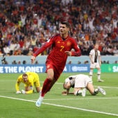 Álvaro Morata, tras marcar un gol de España ante Alemania