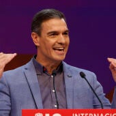 Pedro Sánchez en el Congreso de la Internacional Socialista