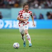 Luka Modric durante un partido en el Mundial de Qatar