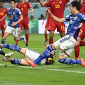 La polémica del Japón - España: ¿sale el balón en el segundo gol de los japoneses?