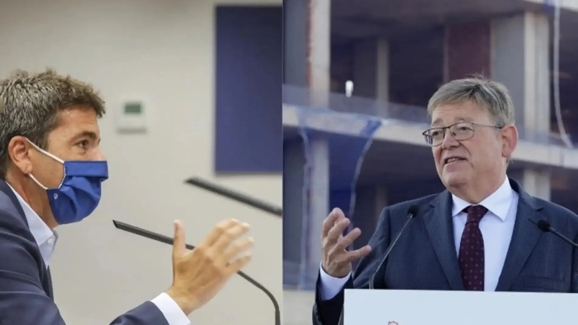Carlos Mazón, presidente del PPCV, y Ximo Puig, president de la Generalitat Valenciana