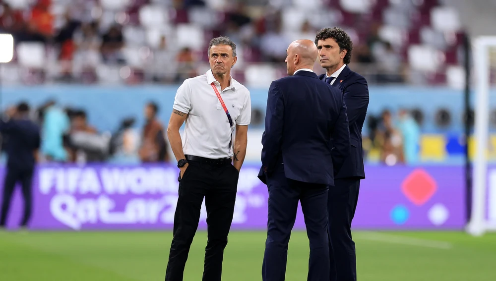 Luis Enrique, Rubiales y Molina en el Mundial de Qatar