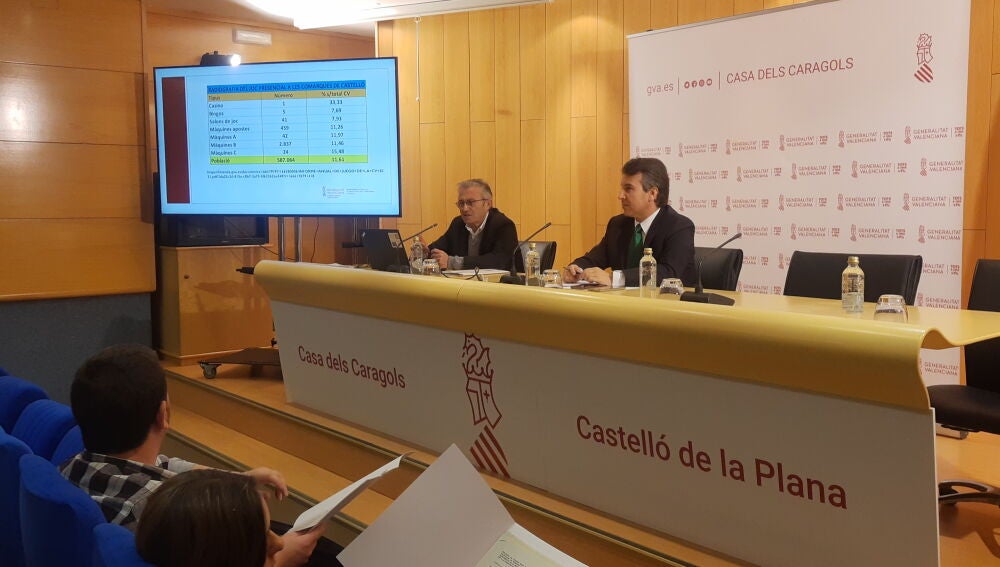 El secretario autonómico de Hacienda, Francesc Gamero, y el director general de Tributos y Juego, Rafael Beneyto