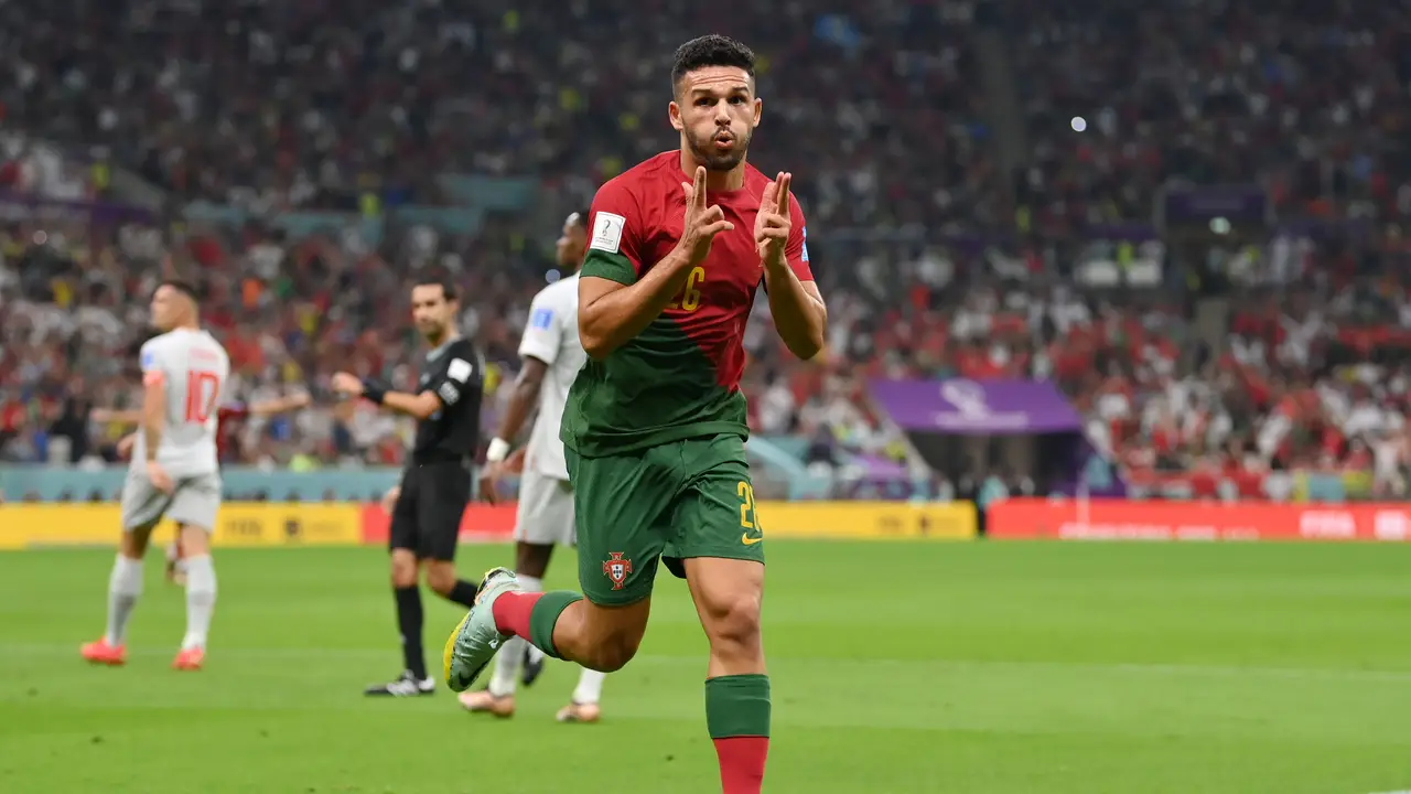 Gonçalo Ramos celebra su gol a Suiza Gonçalo Ramos celebra su gol a Suiza