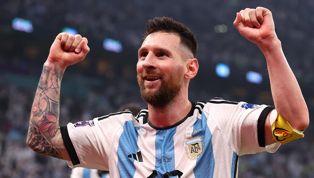 Leo Messi celebra un gol durante el Mundial de Qatar