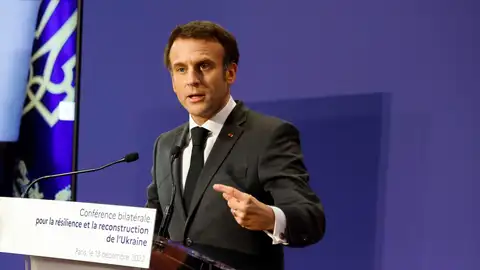El presidente francés, Emmanuel Macron, durante un discurso el 13 de diciembre de 2022. El presidente francés, Emmanuel Macron, durante un discurso el 13 de diciembre de 2022.