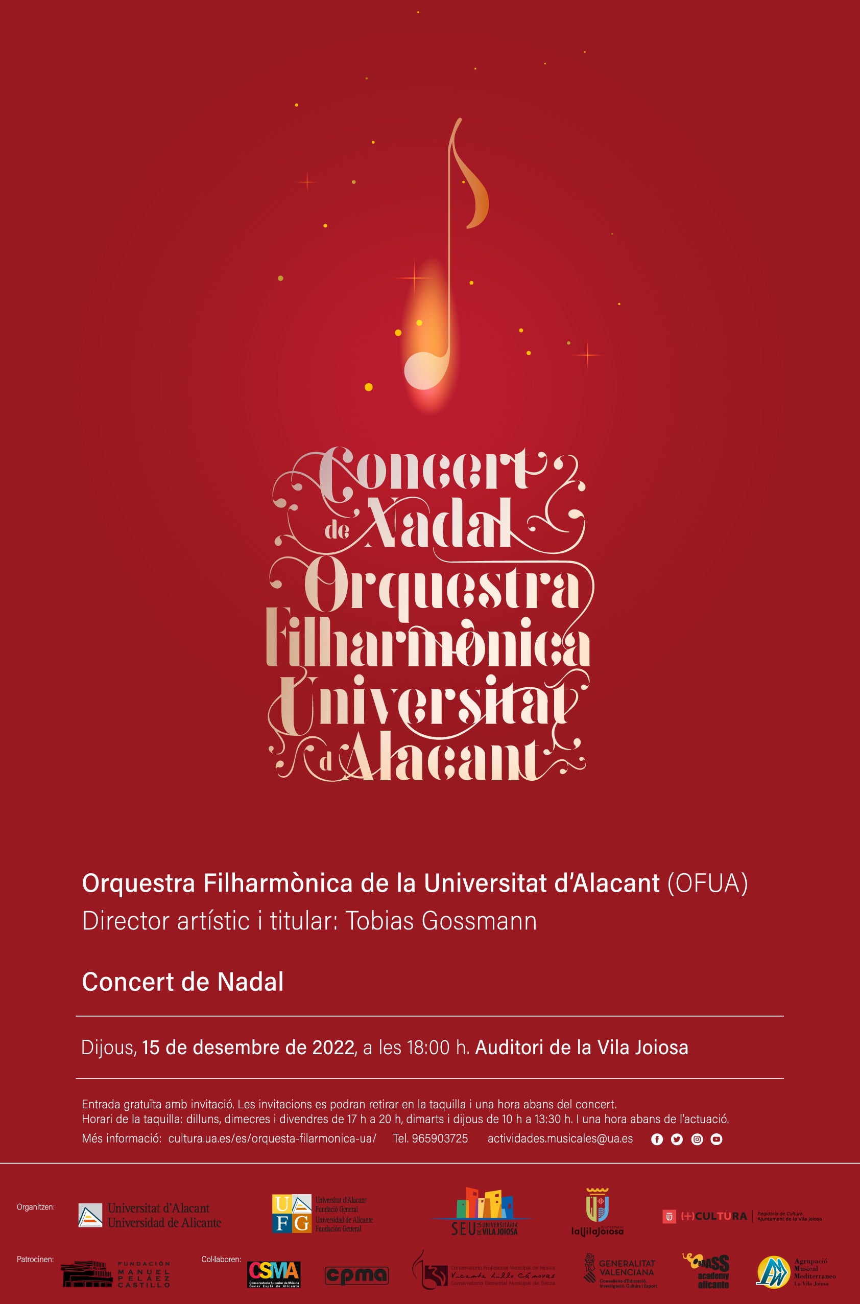 La OFUA ofrecerá un concierto de Navidad en La Vila Joiosa La OFUA ofrecerá un concierto de Navidad en La Vila Joiosa