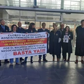 Una de las concentración que convocaron los letrados en los juzgados de Ciudad Real Una de las concentración que convocaron los letrados en los juzgados de Ciudad Real