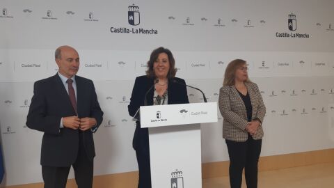 Patricia Franco durante al rueda de prensa en Ciudad Real