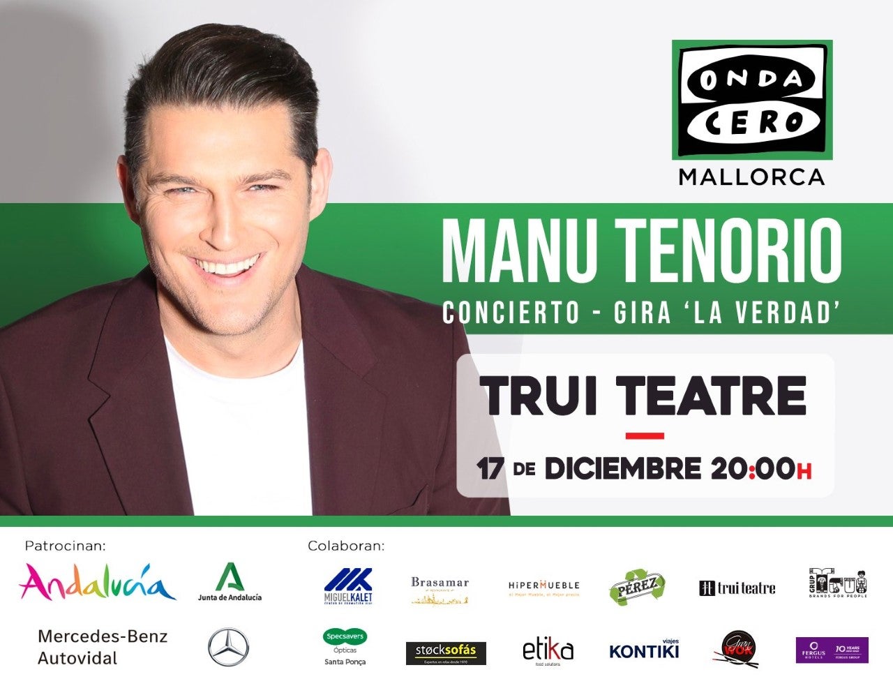 Manu Tenorio cierra con un gran concierto en Mallorca, de la mano de Onda Cero, su gira ‘La verdad’ Manu Tenorio cierra con un gran concierto en Mallorca, de la mano de Onda Cero, su gira ‘La verdad’