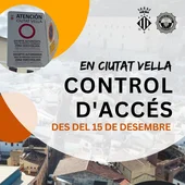Cartel informativo sobre el control de acceso a Ciutat Vella Cartel informativo sobre el control de acceso a Ciutat Vella