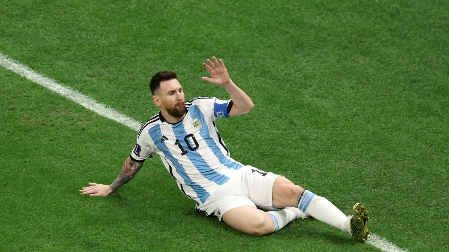 Leo Messi celebra un gol