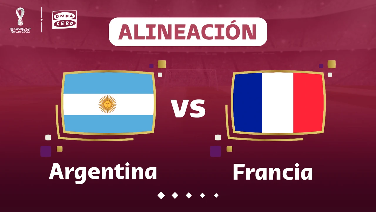 Alineación de Argentina y Francia para la final del Mundial