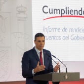 El presidente del Gobierno, Pedro Sánchez comparece ante los medios
