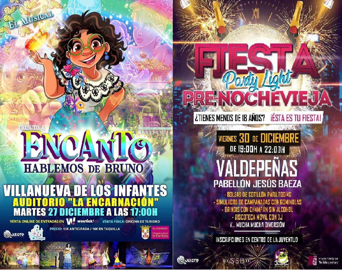 Esta tarde un tributo a Encanto y el 30 de diciembre una Fiesta Light Pre Campanadas Esta tarde un tributo a Encanto y el 30 de diciembre una Fiesta Light Pre Campanadas