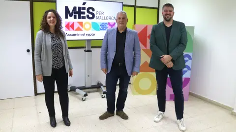 Marta Carrió, Jaume Alzamora y Lluís Apesteguia, de MÉS per Mallorca Marta Carrió, Jaume Alzamora y Lluís Apesteguia, de MÉS per Mallorca