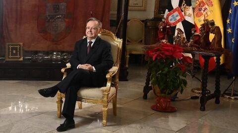 Juan Vivas durante el mensaje de navidad