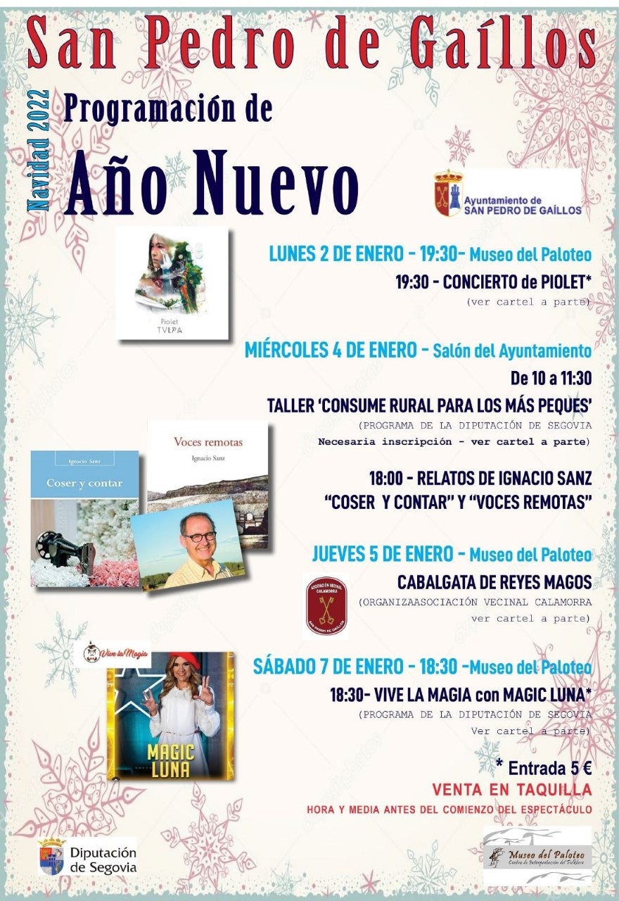 Talleres, conciertos, magia y narraciones para el comienzo de año en San Pedro de Gaíllos Talleres, conciertos, magia y narraciones para el comienzo de año en San Pedro de Gaíllos
