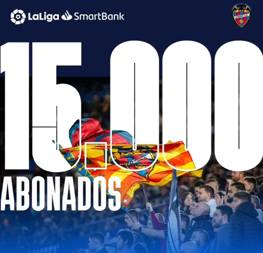 El Levante UD llega a los 15.000 abonados El Levante UD llega a los 15.000 abonados