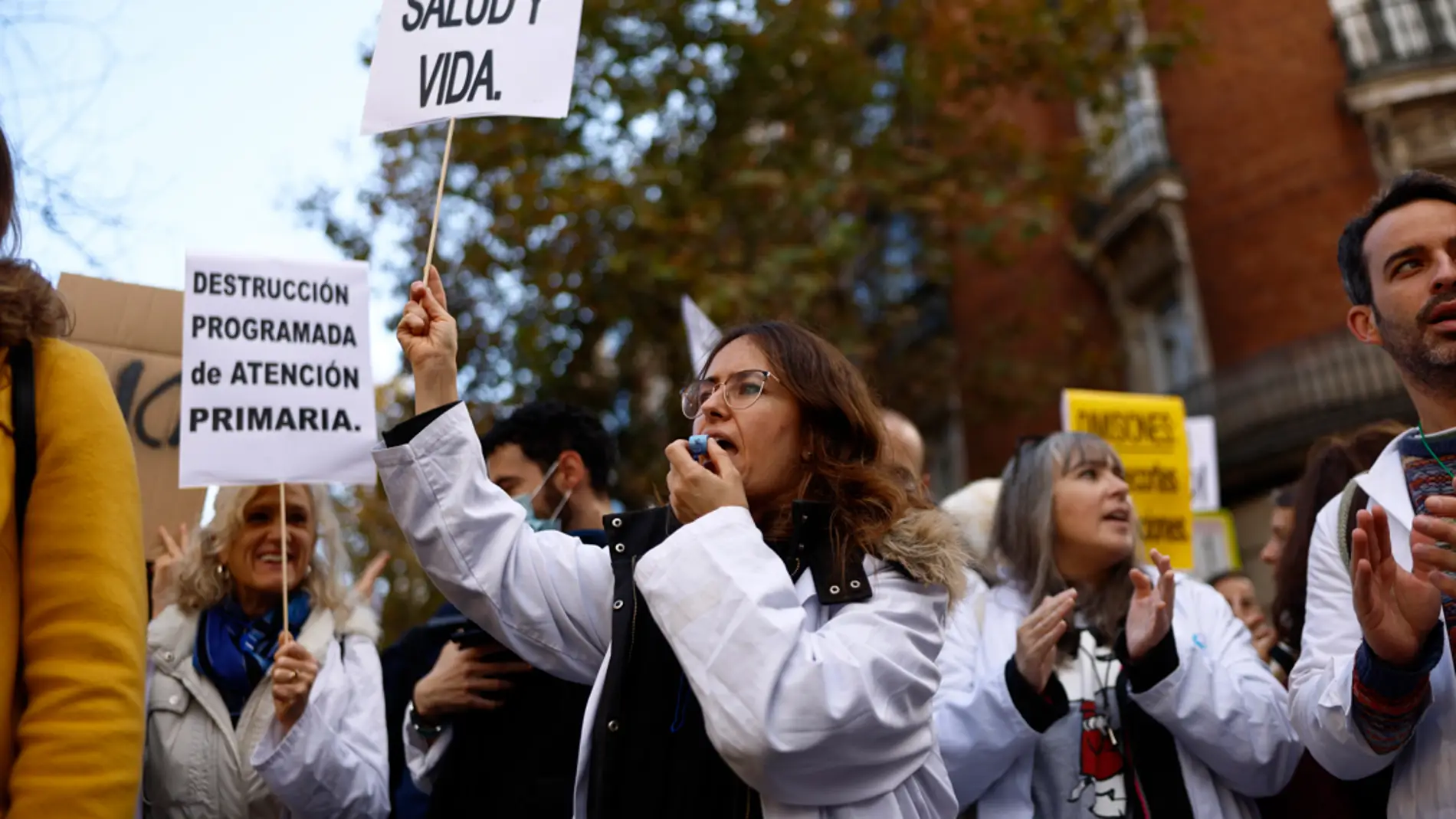 Manifestación del sindicato de médicos Amyts la pasada semana en Madrid. 