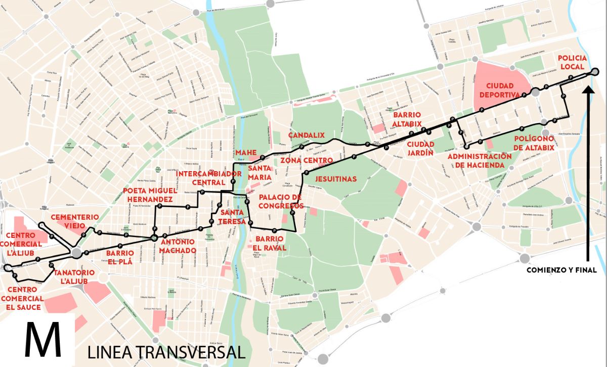 La línea M de autobuses en Elche conectará L'Aljub con la zona nueva de Altabix y se complementará con la línea K La línea M de autobuses en Elche conectará L'Aljub con la zona nueva de Altabix y se complementará con la línea K