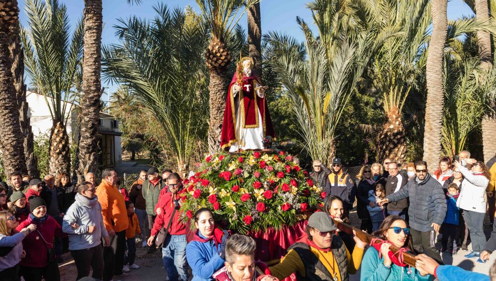 Imagen de San Antón durante este domingo 