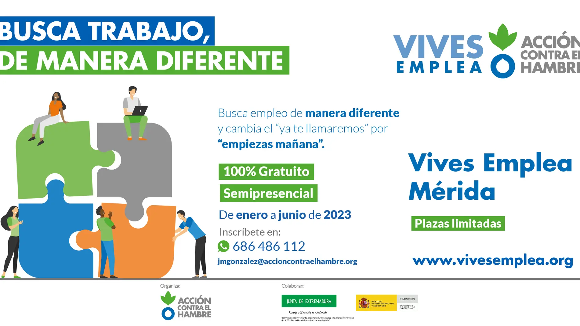 La Fundación Acción contra el Hambre desarrolla en Mérida el programa Vives Emplea