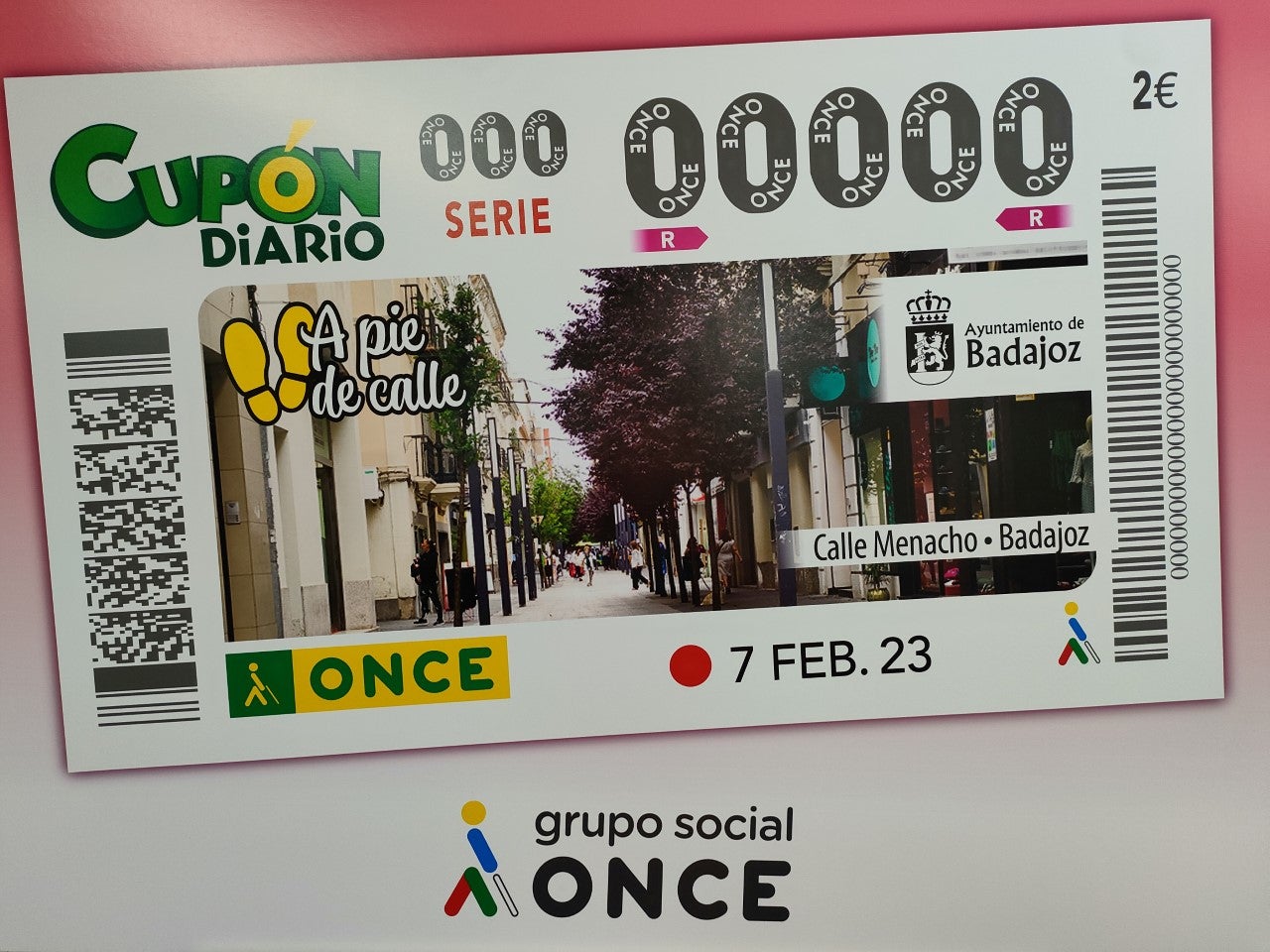 La calle Menacho de Badajoz protagoniza el cupón de la ONCE del martes 7 de febrero La calle Menacho de Badajoz protagoniza el cupón de la ONCE del martes 7 de febrero
