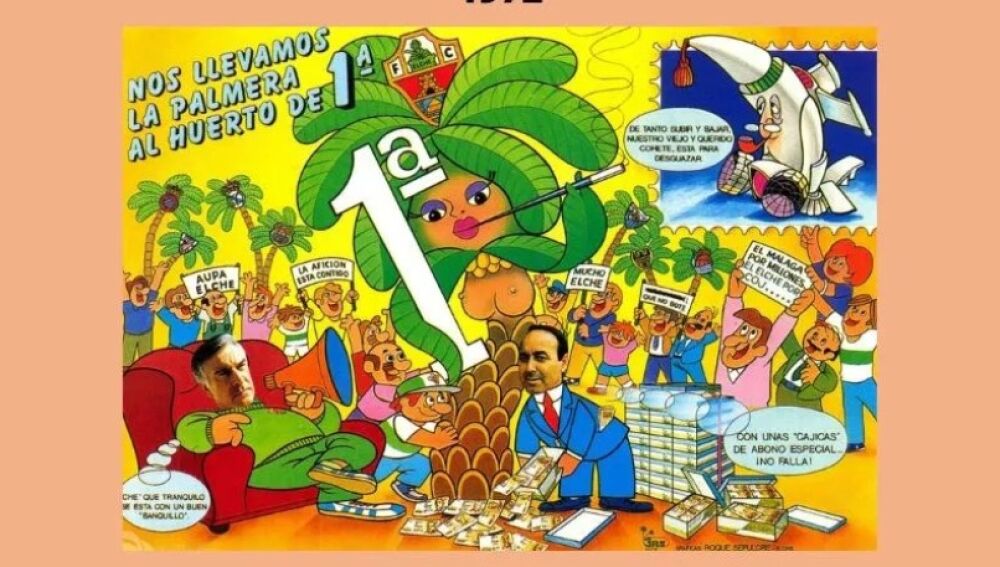 Calendarios de Roque Sepulcre, que mostraban con un distinguido ingenio la actualidad del Elche durante cada año