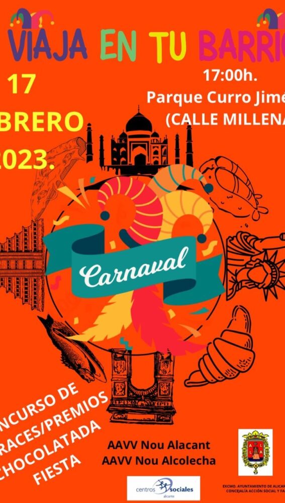 Cartel carnaval en los barrios Alicante