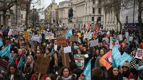 Protestas en Reino Unido en febrero de 2023