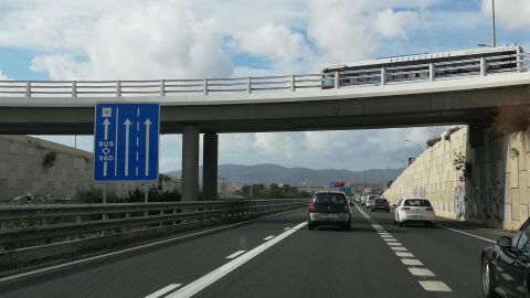 Carril Bus VAO en la autopista de Llevant (Mallorca)