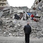 Un edificio destruido en Siria por un terremoto