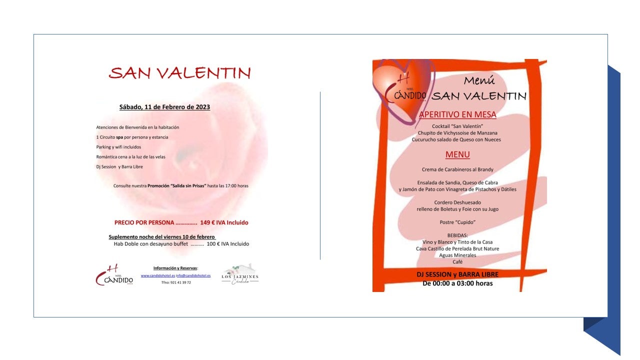 Todo listo para San Valentín en el Hotel Cándido Todo listo para San Valentín en el Hotel Cándido
