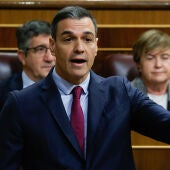 El presidente del Ejecutivo, Pedro Sánchez, interviene durante la sesión de control al Gobierno.