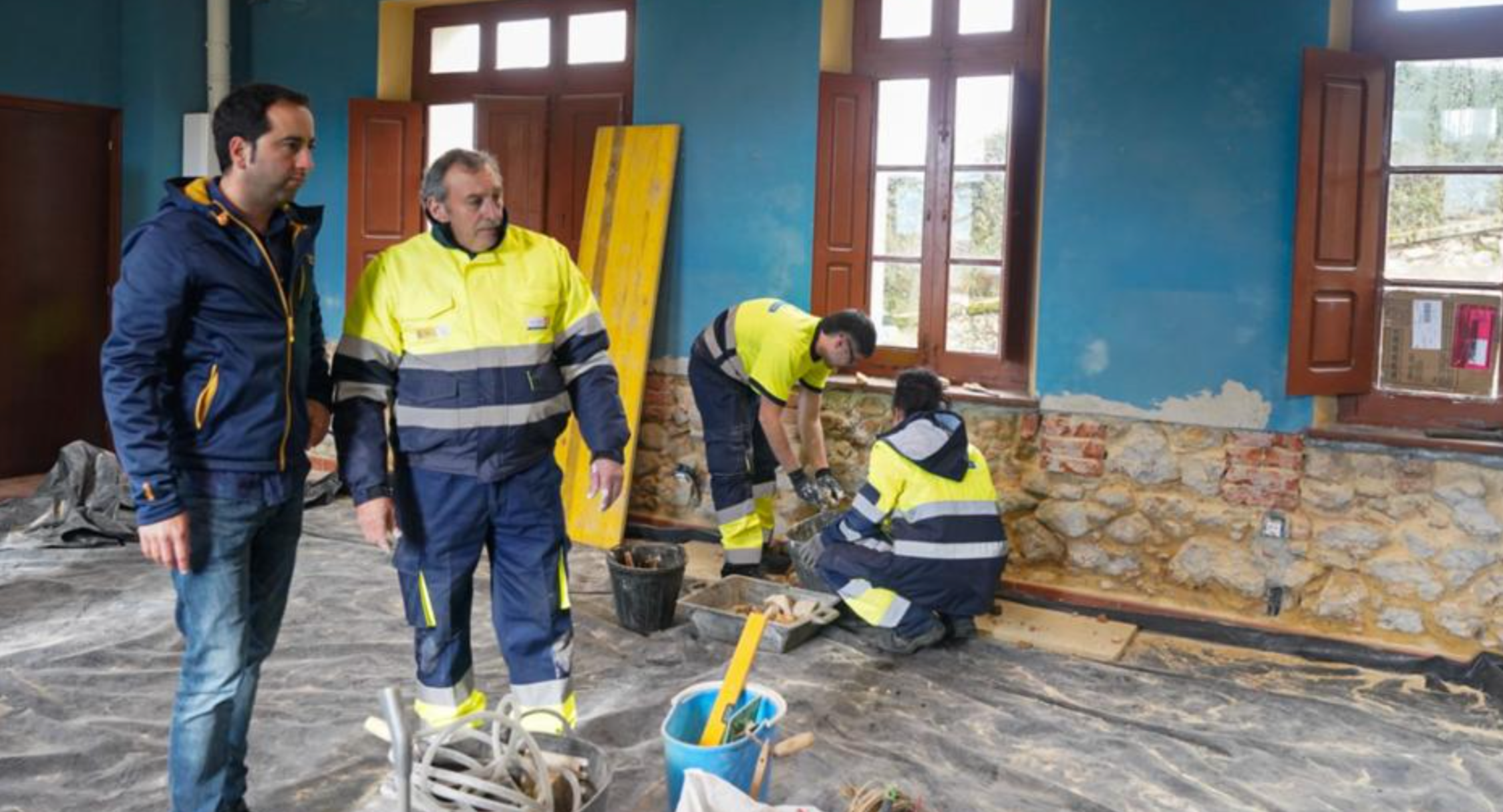 Comienzan los trabajos de reparación de las antiguas escuelas de Pruneda en Nava Comienzan los trabajos de reparación de las antiguas escuelas de Pruneda en Nava