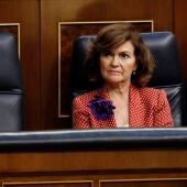 Carmen Calvo, en el Congreso de los Diputados.