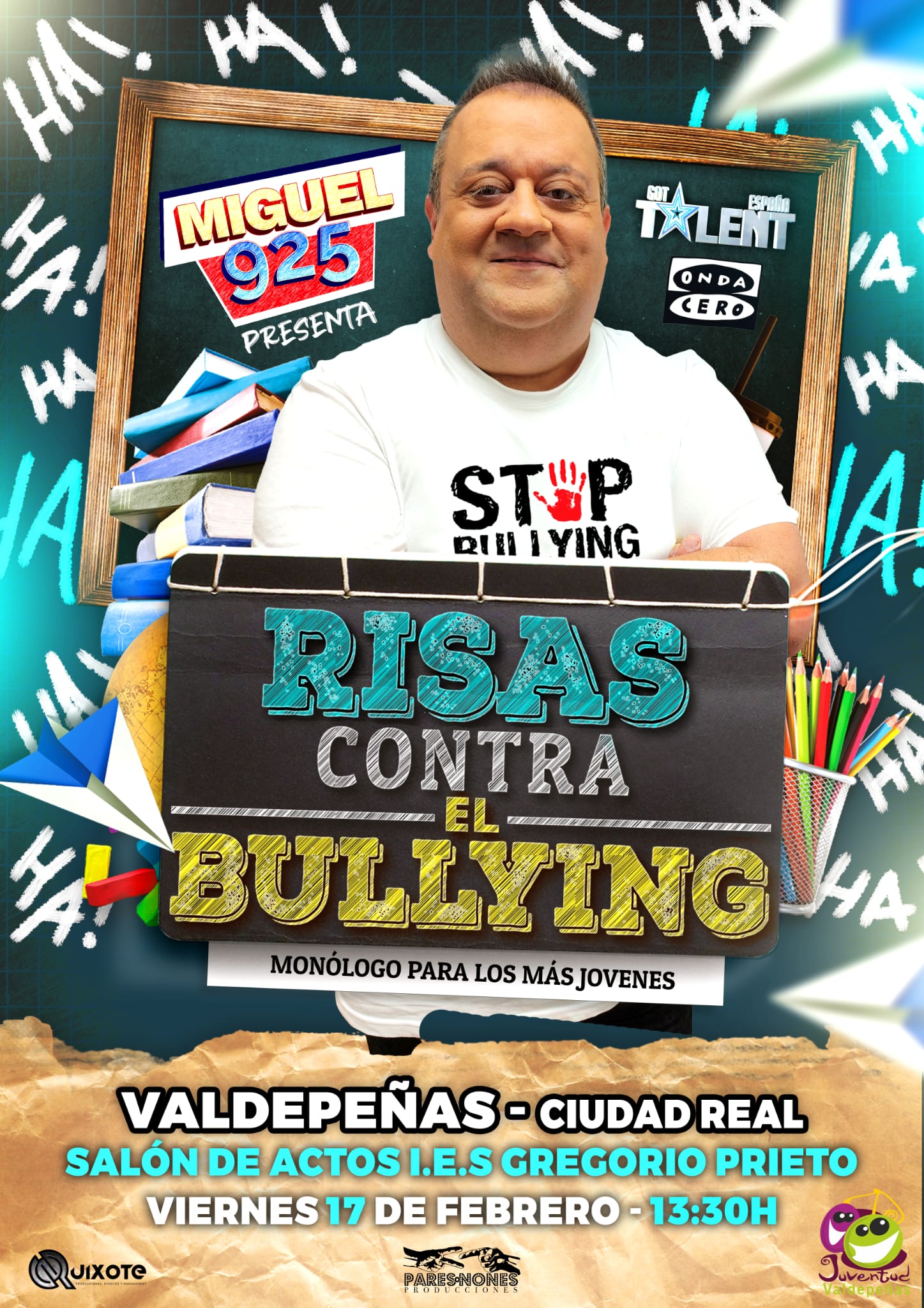 "Risas Contra El Bullying" llega al I.E.S. Gregorio Prieto de Valdepeñas "Risas Contra El Bullying" llega al I.E.S. Gregorio Prieto de Valdepeñas