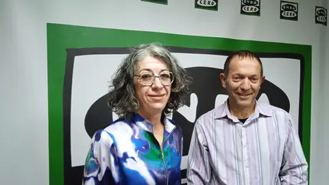 La presidenta del Comité de Ética Asistencial (CEA) de Teruel y del Colegio Oficial de Enfermería de Teruel, Concha Gómez, y el director del Hogar Turia Teruel IASS, Jesús Herrero BIOETICA