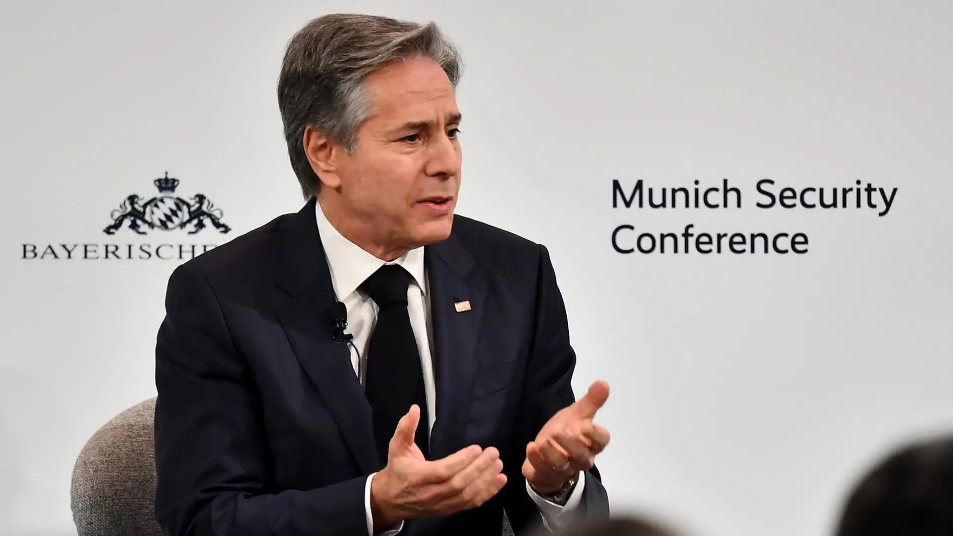Antony Blinken, secretario de Estados de Estados Unidos en la conferencia de Múnich