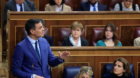 Pedro Sánchez durante la sesión de control al Gobierno en el Congreso