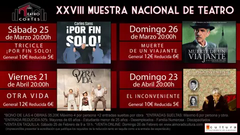 XXVIII Muestra Nacional de Teatro de Almoradí los meses de marzo y abril teatro