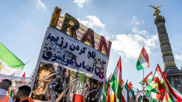 Imagen de archivo de una protesta en contra de la represión a las mujeres en Irán